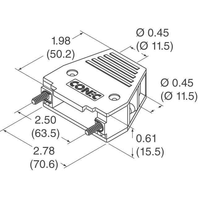 165X11269XE Conec  Carcasas traseras para conectores D-Sub en forma de D